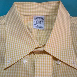 Brooks Brothers Regent Fit Polo Shirt Yellow Gingham